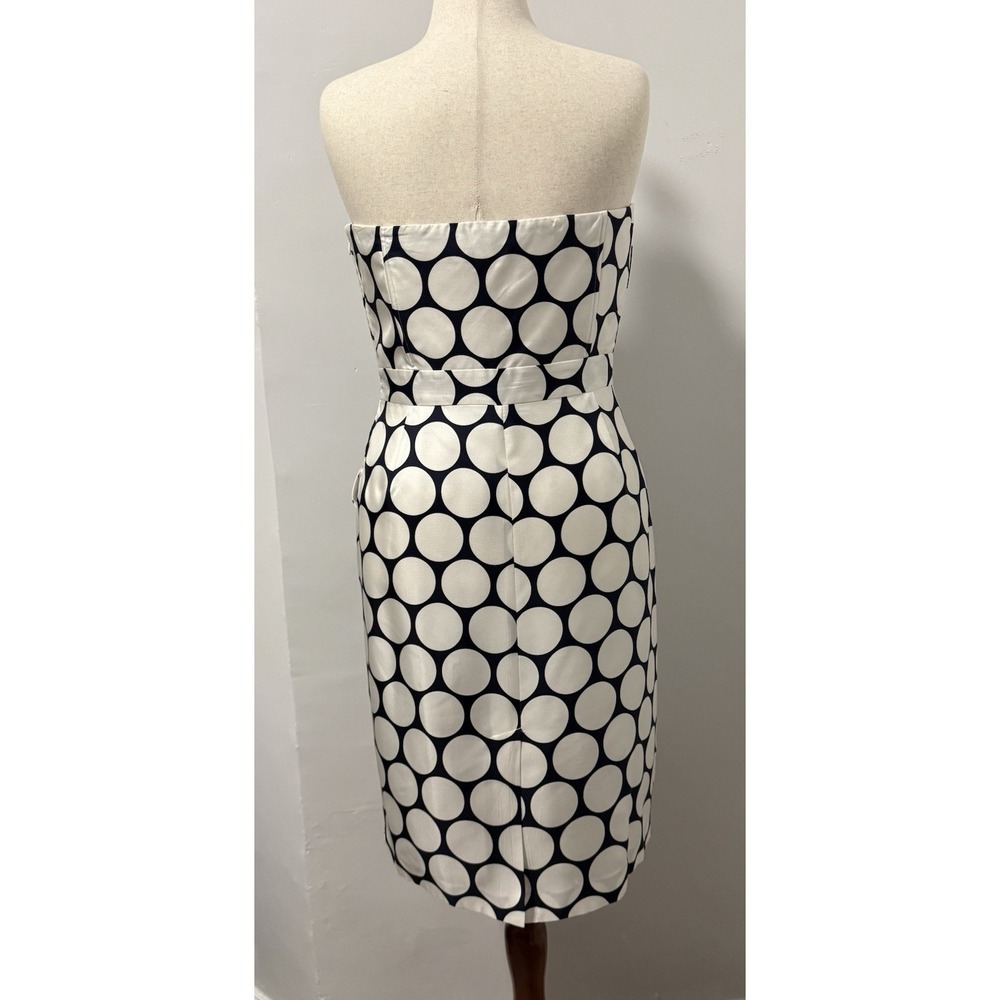 Banana Republic 100% Silk Strapless Sheath Dress Polka Dot Pockets Retro Mod 12 - Picture 3 of 16